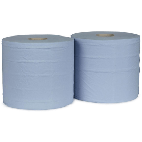 2Work Forecourt Paper Roll 400m 2 Ply Blue 2 Pack 101030 F