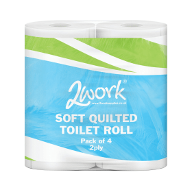 2Work Luxury Quilted Toilet Roll 2 Ply 200 Sheets 40 Pack 431736 F