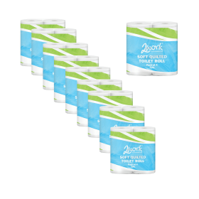 2Work Luxury Quilted Toilet Roll 3 Ply 170 Sheets 40 Pack 431737 F