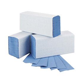 2Work M Fold Hand Towel 240mm x 220mm 1 Ply Blue 3000 Pack 391983 F