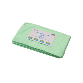 2Work Microfibre Cloths 400mm x 400mm Green 10 Pack 392341 F
