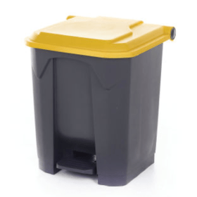 2Work Pedal Bin 30 Litre Grey Yellow 2W10765 F