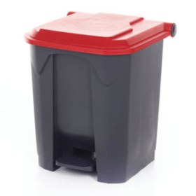 2Work Pedal Bin 30 Litres Grey Red 2W10766 F
