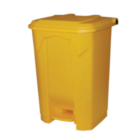 2Work Pedal Bin 80 Litre Yellow 2W10785 F