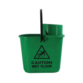 2Work Plastic Mop Bucket With Wringer 15 Litre Green VNT00066 F