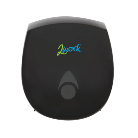 2Work Recycled Mini Jumbo Toilet Roll Dispenser Black 795208 F