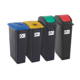 2Work Recycling Bins 90 Litre Assorted 4 Pack 2W10791 F