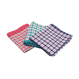 2Work Tea Towels 480mm x 710mm Assorted Check Design 10 Pack 121692 F