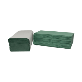 2Work V Fold Hand Towels 1 Ply Green 190mm x 250mm Sheets 300 x 12 3600 Pack 391982 F