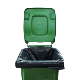 2Work Wheelie Bin Liner Medium Duty 270 Litre Black 100 Pack 437741 F