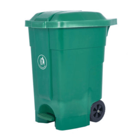 2Work Wheelie Bin with Foot Pedal 70 Litre Dark Green 2W10784 F