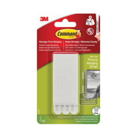 3M Command Narrow White Picture Hanging Strips 4 Pack 17207 463406 F