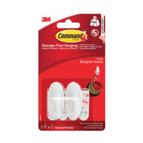3M Command Small Oval Hooks with Command Adhesive Strips 2 Pack 431715 F