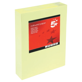 5 Star 297641 A4 Yellow Copy Paper 80gsm 500 Sheets FS297641 F