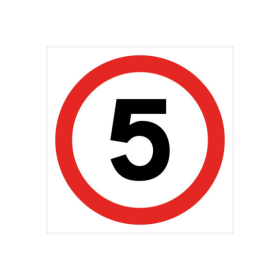 5 Star 5MPH Traffic Sign Rigid Plastic 450mm x 450mm FS00576 F