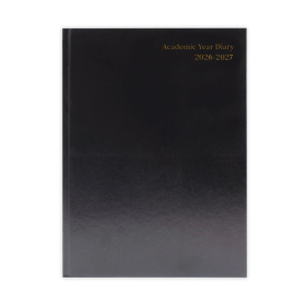 5 Star Academic Diary Day Per Page A4 Black 2026 2027 KA4ABK26 F