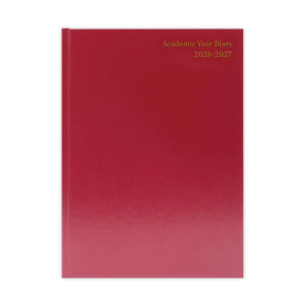 5 Star Academic Diary Day Per Page A4 Burgundy 2026 2027 KA4ABG26 F