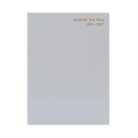 5 Star Academic Diary Day Per Page A4 Silver Grey 2026 2027 IA4AGY26 F IA4AGY26 F