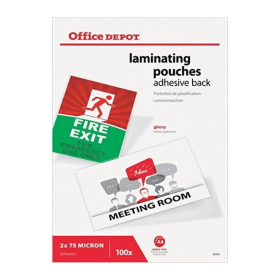 5 Star Adhesive Back Laminating Pouches A4 150 Micron Gloss 100 Pack 944467 784780 F