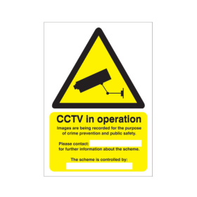 5 Star CCTV In Operation Data Protection Act Sign Self Adhesive Vinyl A5 FS00664 F