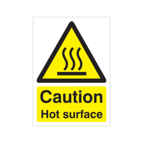 5 Star Caution Hot Surface Sign Self Adhesive Vinyl A5 FS00679 F