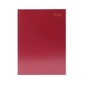 5 Star Desk Diary 2 Day Per Page A4 Burgundy 2026 KFA42BG26 913154 F