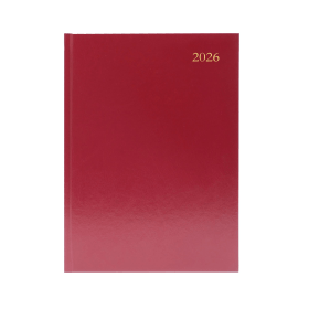 5 Star Desk Diary 2 Day Per Page A5 Burgundy 2026 913151 F