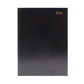 5 Star Desk Diary Day Per Page A5 Black 2026 913187 F