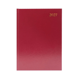 5 Star Desk Diary Day Per Page Appointment A4 Burgundy 2027 K41ABG27 F