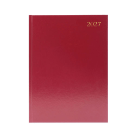 5 Star Desk Diary Day Per Page Appointment A5 Burgundy 2027 K51ABG27 F