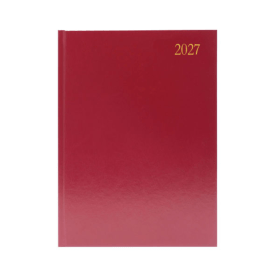 5 Star Desk Diary Week To View A4 Burgundy 2027 KA43BG27 F