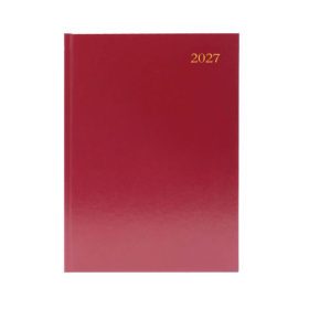 5 Star Desk Diary Week To View A5 Burgundy 2027 KA53BG27 F