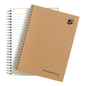 5 Star Eco Notebook Wirebound Ruled Recycled 160 Pages A5 Buff 5 Pack 284152 F
