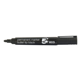 5 Star Eco Permanent Marker Bullet Tip Black 10 Pack 463385 F
