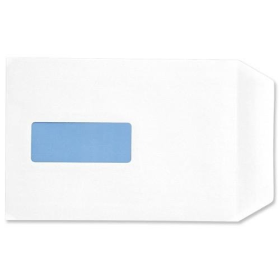 5 Star Eco Recycled Self Seal C5 Windowed Pocket Envelope 90gsm White 500 Pack 477452 F