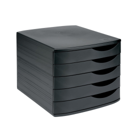5 Star Elite Desktop 5 Drawer Set A4 Documents up to 260mm x 350mm Black Black 410345 F
