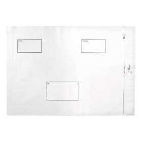 5 Star Elite Envelopes Lightweight Waterproof Polythene Peel Seal 360mm x 430mm 50mm Flap White 100 Pack 440784 F