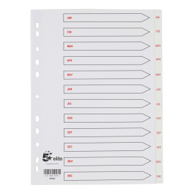 5 Star Elite Red Index Dividers January December 940322 477438 F
