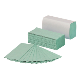 5 Star Facilities Hand Towels 1 Ply Z fold Green 12 Pack 468133 F