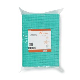 5 Star Facilities Heavy Duty Cleaning Cloths Anti Microbial 76gsm 500mm x 300mm Green 25 Pack 468586 F