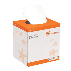 5 Star Facilities Luxury Facial Tissues Cube 2 Ply 70 Sheets White 24 Pack 452575 F