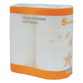 5 Star Facilities Luxury Toilet Roll 1 Ply 240 Sheets 10 Pack 452572 F