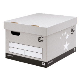 5 Star Facilities Storage Box with Lid Extra Large 388mm x 436mm x 290mm Grey 10 Pack 389006 F