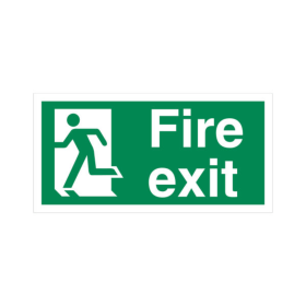 5 Star Fire Exit Running Man Left Self Adhesive Vinyl 150mm x 300mm FS00577 F