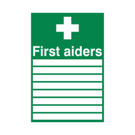 5 Star First Aiders Sign Rigid Plastic 300mm x 200mm FS00606 F