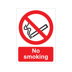 5 Star No Smoking Sign Self Adhesive Vinyl A5 FS00642 F