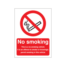 5 Star No Smoking This Is A No Smoking Sign Self Adhesive Vinyl 100mm x 75mm FS00645 F