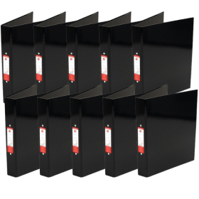 5 Star Office 2 O Ring Binders 25mm A4 Black 10 Pack 178504 F