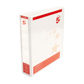 5 Star Office A4 38mm 2D Presentation Ring Binder White 10 Pack 933070 363999 F