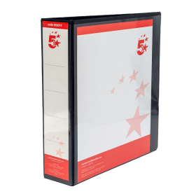 5 Star Office A4 50mm 4D Presentation Ring Binder Black 10 Pack 933074 363992 F